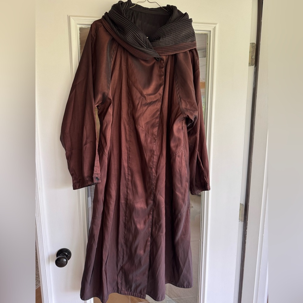 Mycra Pac Brown Long Coat with Dark Collar